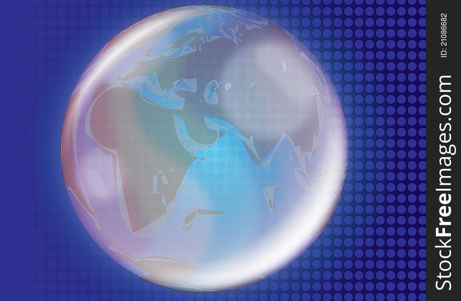 Earth stylized as a bubble. Earth stylized as a bubble