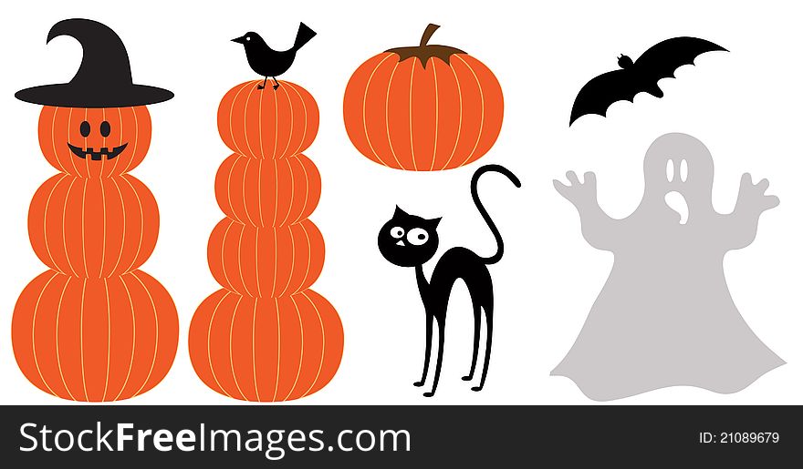 Set Of Halloween Design Elements