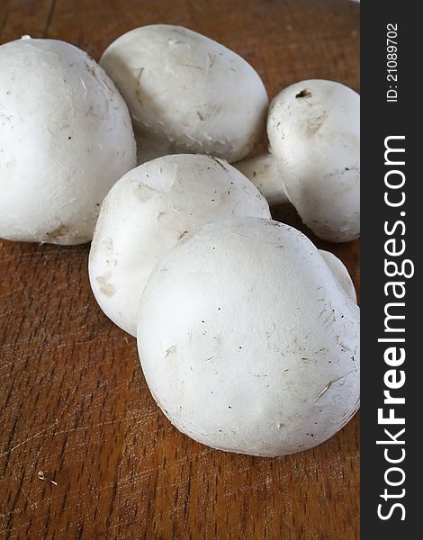 Champignon mushroom on the table