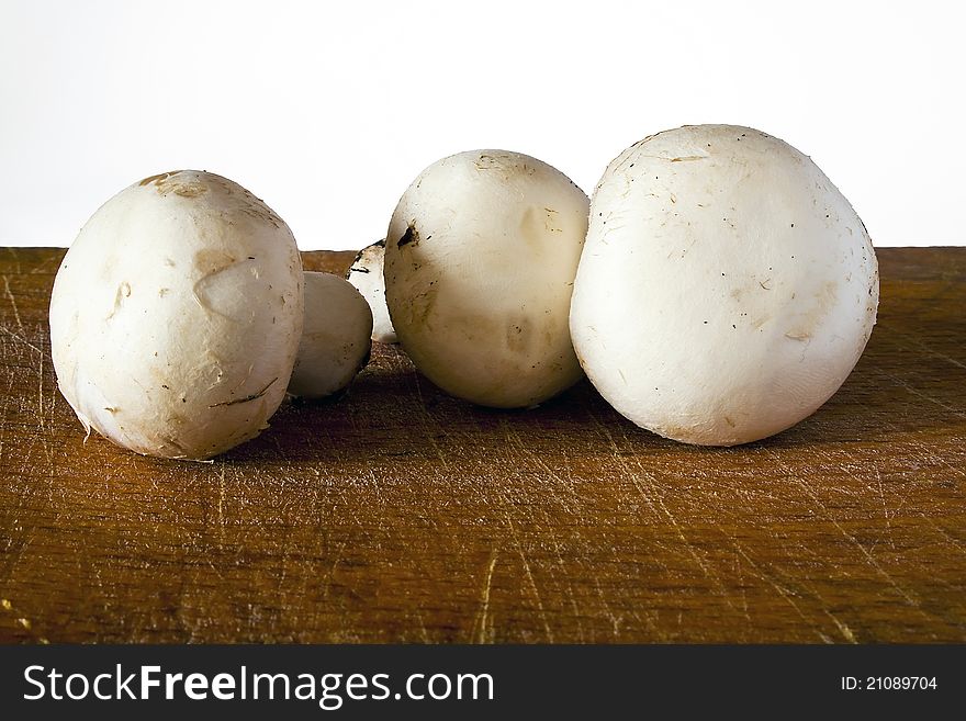 Champignon mushroom on the table