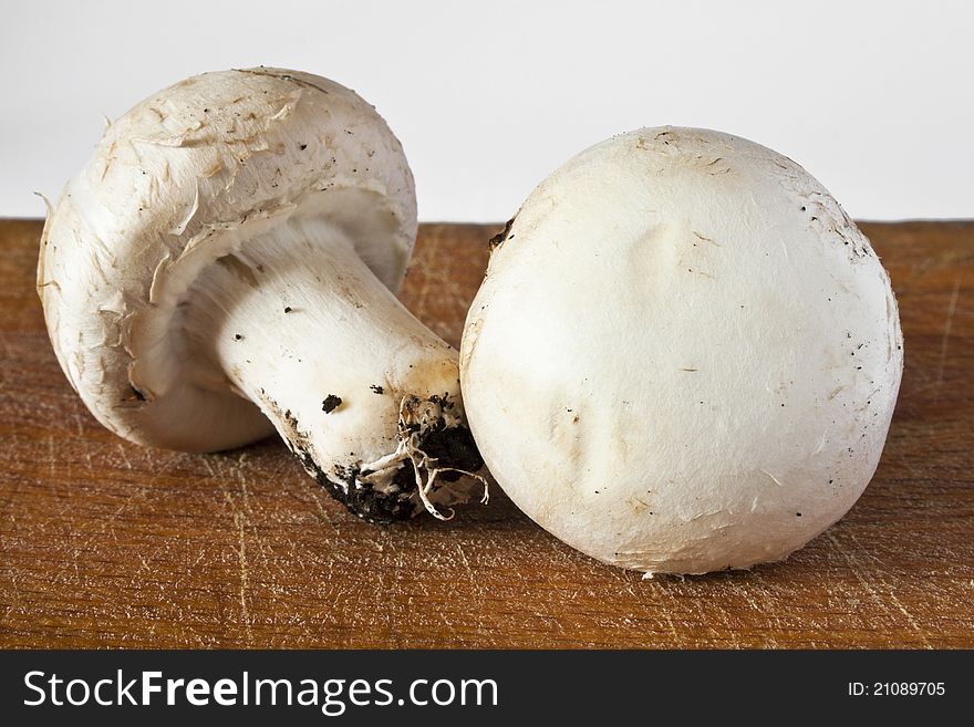 Champignon mushroom on the table
