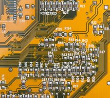 Yellow Circuit Board Royalty Free Stock Photo Yellow Circuit Board Royalty Free Stock Photo