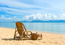 Chairs On Beach Near The Sea Royalty Free Stock Images Chairs On Beach Near The Sea Royalty Free Stock Images