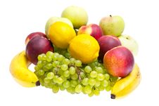 Apples, Peaches, Bananas, Grapes Royalty Free Stock Images Apples, Peaches, Bananas, Grapes Royalty Free Stock Images