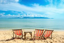 Chairs On Beach Near The Sea Royalty Free Stock Image Chairs On Beach Near The Sea Royalty Free Stock Image