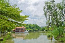 Old Chinese Building With Water Royalty Free Stock Image