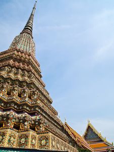 Ancient Pagoda With Wat Pho On The Background Stock Image Ancient Pagoda With Wat Pho On The Background Stock Image