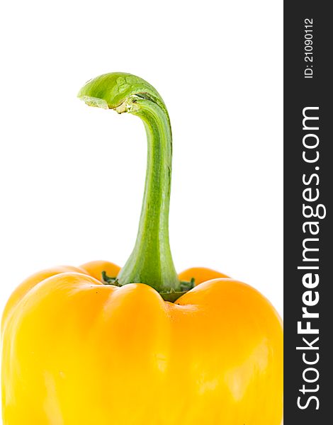 Yellow peppers on a white background