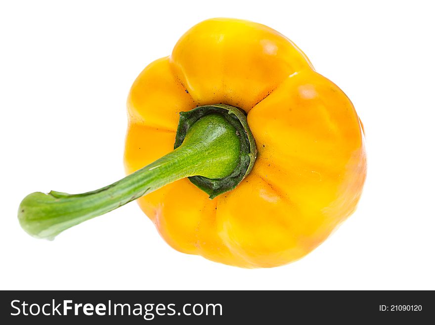 Yellow peppers on a white background