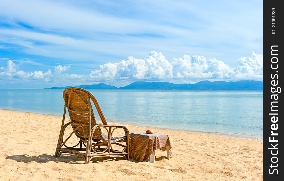 Chairs On Beach Near The Sea
