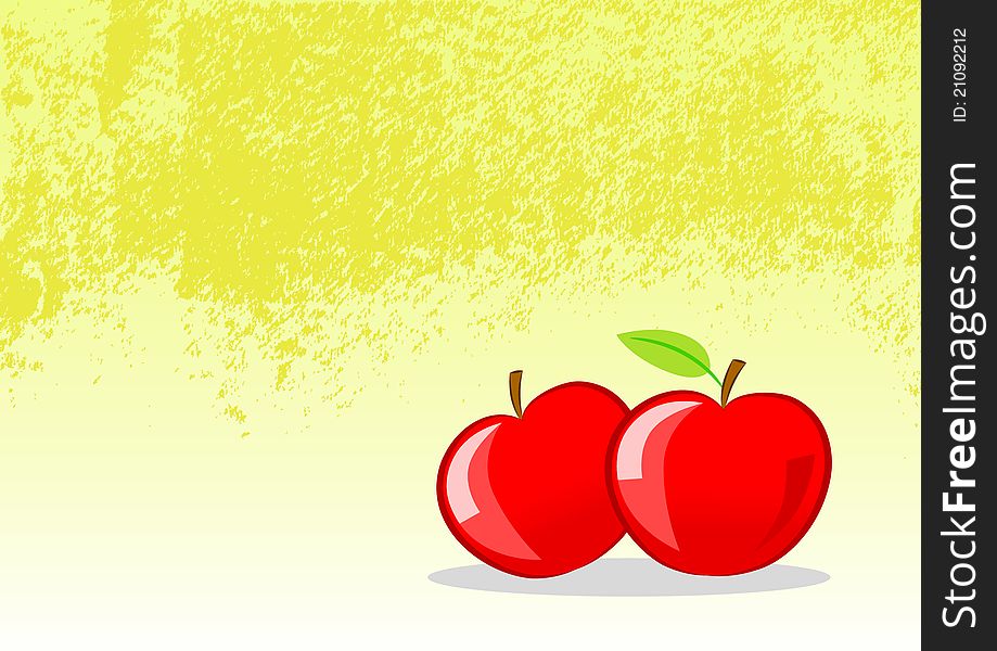 Background with two red apples