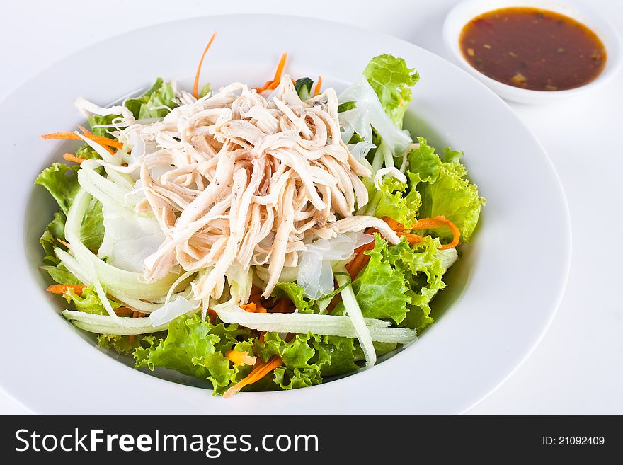 It's a healthy chicken salad with dressing. It's a healthy chicken salad with dressing.