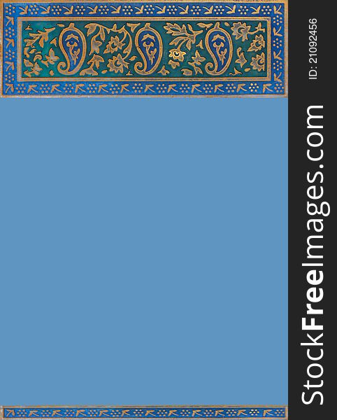 Paisley Border with blue background.