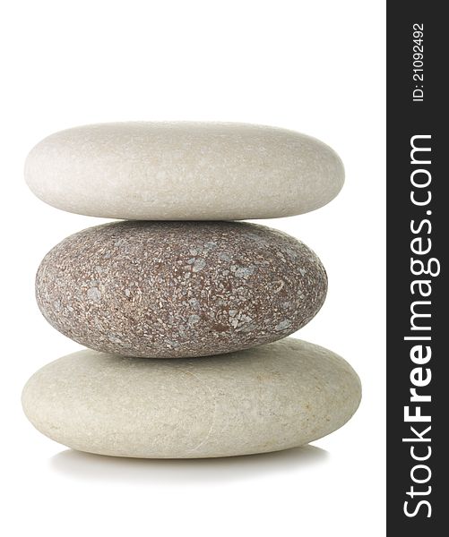 Pile of pebble stone, isolated on white background