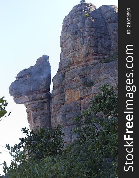 Views of the walls of Montserrat, located in Barcelona. Views of the walls of Montserrat, located in Barcelona