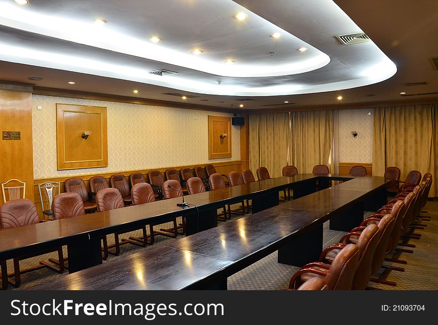 Luxury conference room in a hotel lobby. Luxury conference room in a hotel lobby