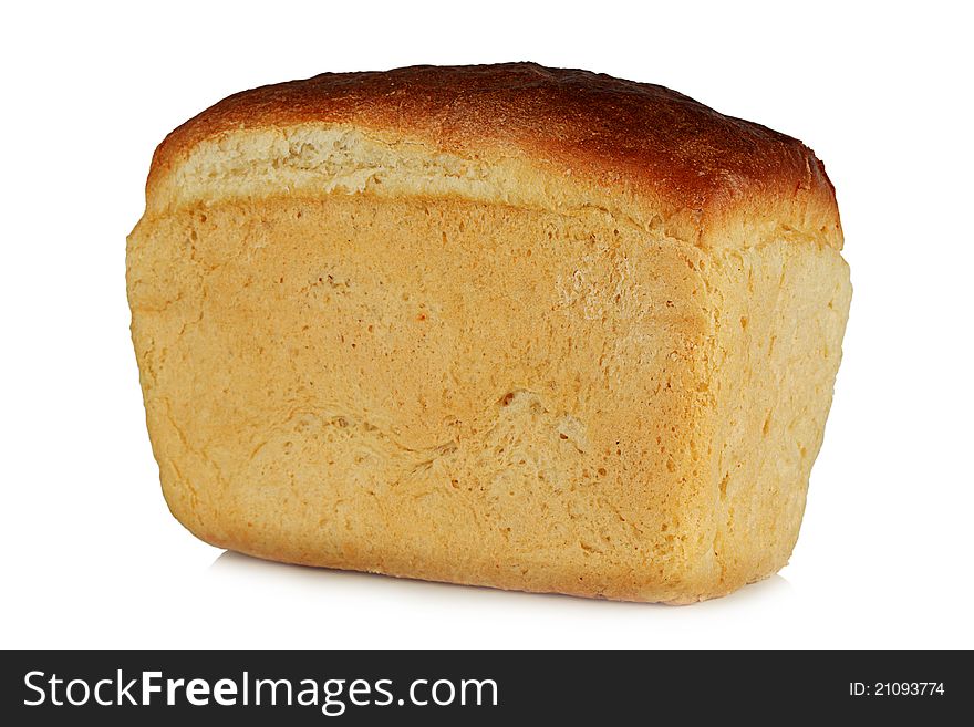 A loaf of bread in the studio on a white background. A loaf of bread in the studio on a white background.