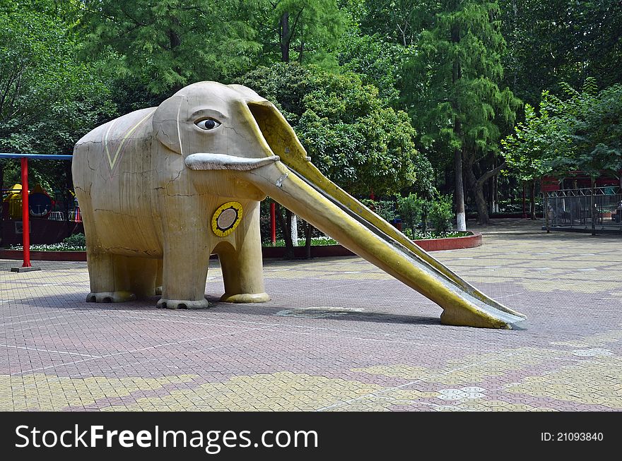 Elephant slide in forest park