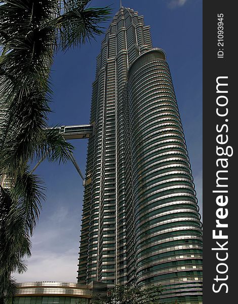 One of the petronas towers in Kuala Lumpur Malaysia. One of the petronas towers in Kuala Lumpur Malaysia