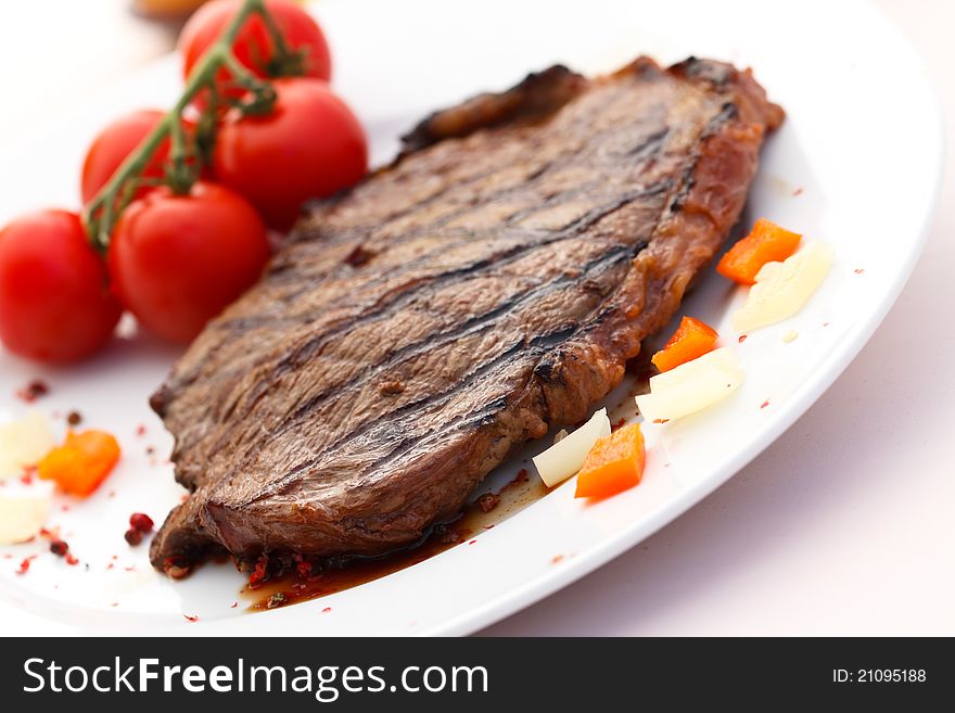 New York Strip Steak With Vegetables