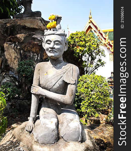 Ascetic statue at wat pho , Bangkok