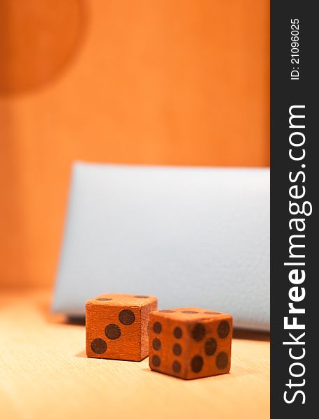 An abstract pair of wooden dice. An abstract pair of wooden dice