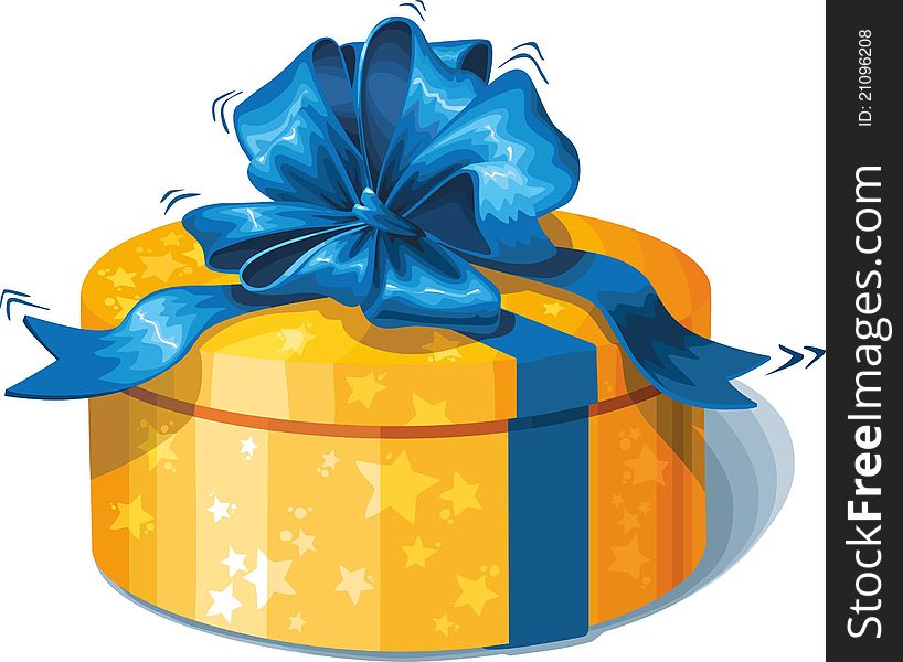 Vector Illustration Of Gift Box With Ribbon On Whi