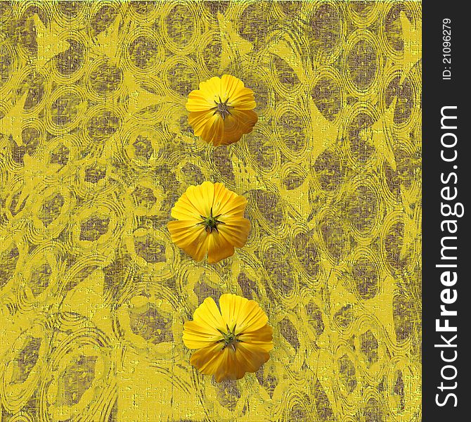 Yellow Grungy Flower Background