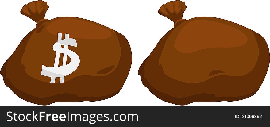 Illustrator of cartoon isolated moneybag vector