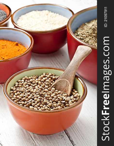 Close up of spices on bowl