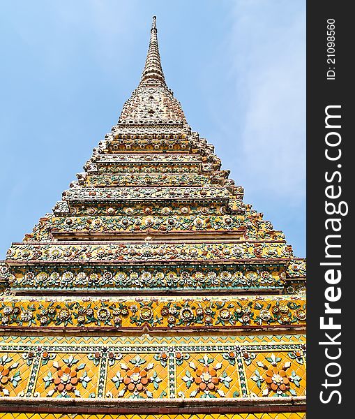 Ancient pagoda at Wat Phra Chetuphon Vimolmangklararm , Wat Pho, the oldest historical sites in Bangkok , Thailand and that Thailand's tourism. Ancient pagoda at Wat Phra Chetuphon Vimolmangklararm , Wat Pho, the oldest historical sites in Bangkok , Thailand and that Thailand's tourism