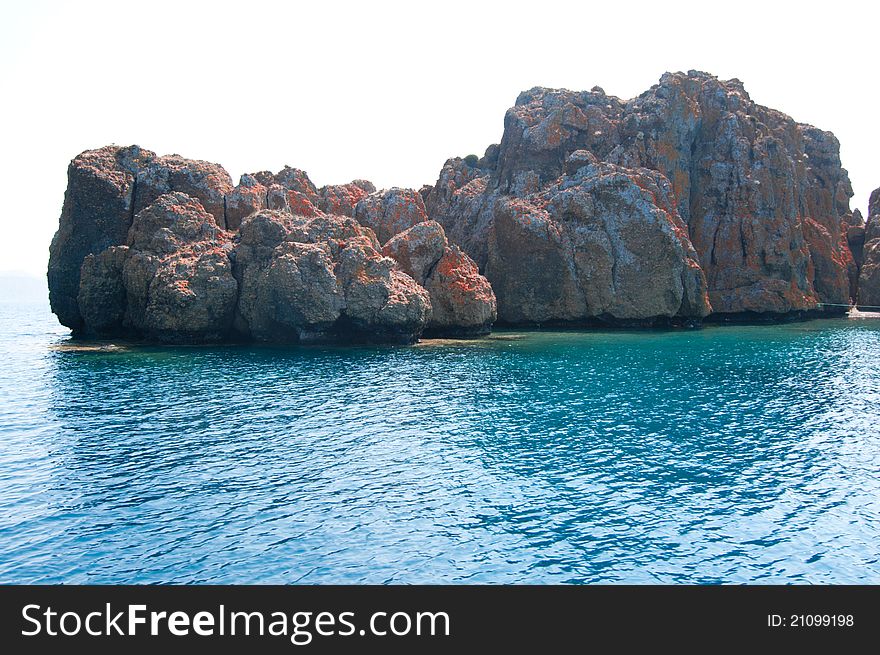 Stone Island In The Aegean Sea Turkey