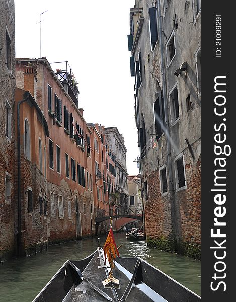Gondola ride on the canals of Venice. Gondola ride on the canals of Venice