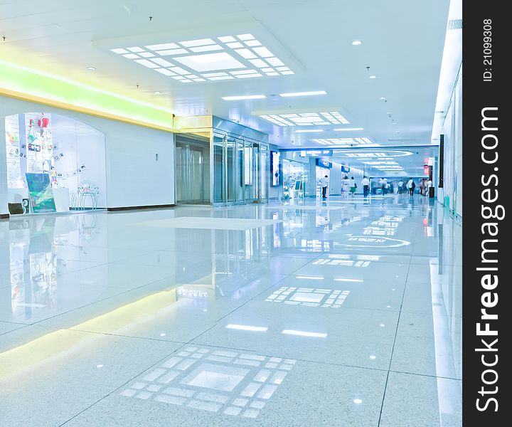 Underpass corridor in a modern building