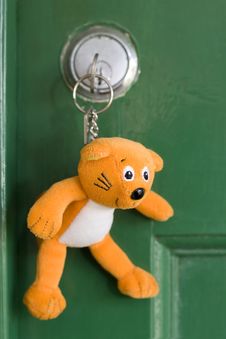 Keyring In Door Stock Photo Keyring In Door Stock Photo
