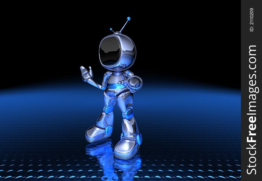 Tv robot, 3d generated picture with lightwave