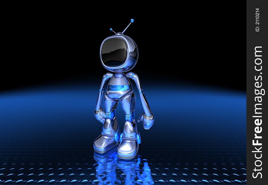 Tv robot, 3d generated picture with lightwave