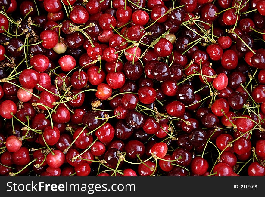 Basket of cherries as a pattern