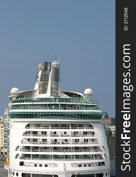 View of verandas on the back of the ship. View of verandas on the back of the ship