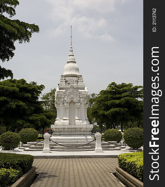 Monument in the park next to Grand Palace in Bangkok / Thailand