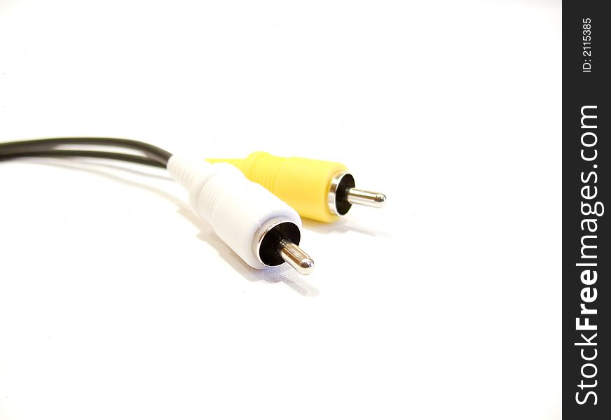 White and Yellow Audio Video Cable