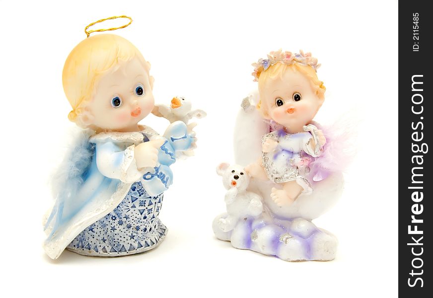 Small toy angels, toy dolls. Small toy angels, toy dolls