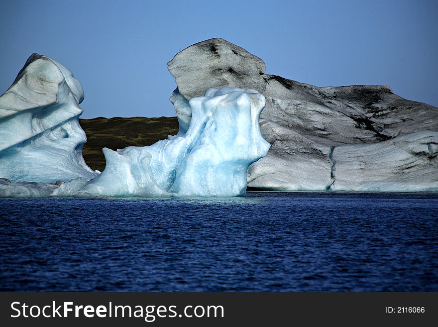 Icebergs on Jokulsarlon lagoon Iceland