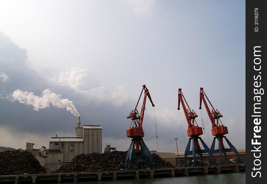 Cranes at bilbao's docks (ria de bilbao)