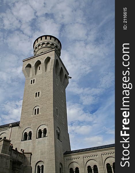 Tower view from the inside courtyard of the neuschwanstein castle