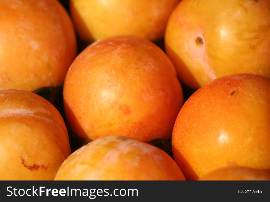 Close up of plums in market