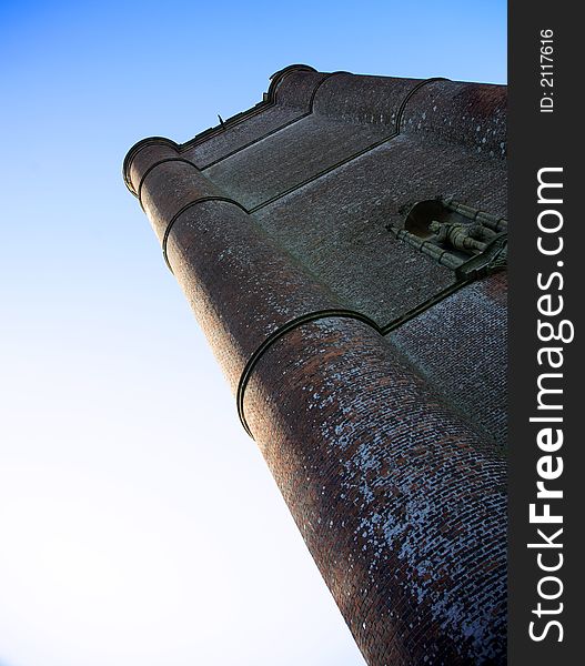 Quirky angle of King Alfred's Tower Somerset UK