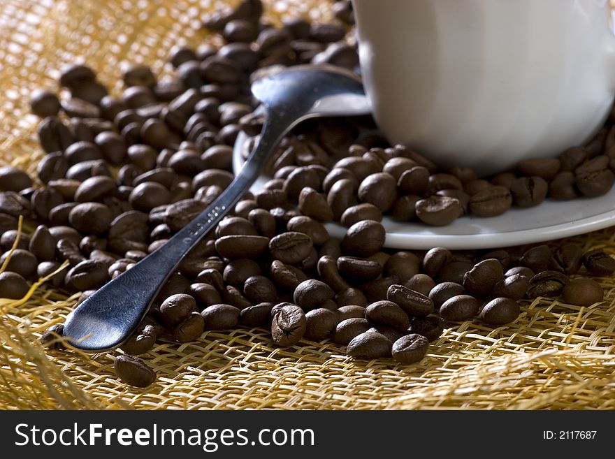 A photo of coffee beans. A photo of coffee beans