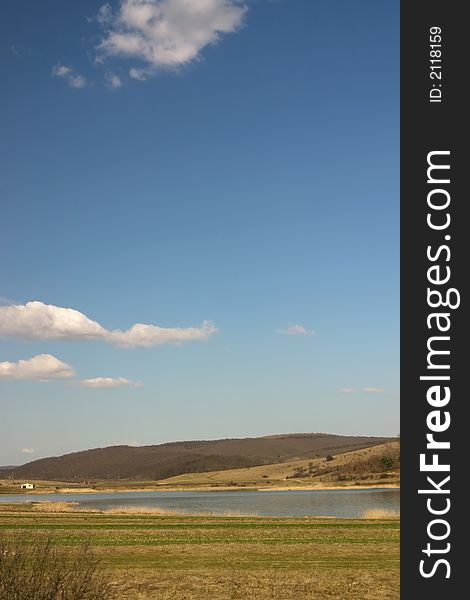 Lost lake in the middle of the fields