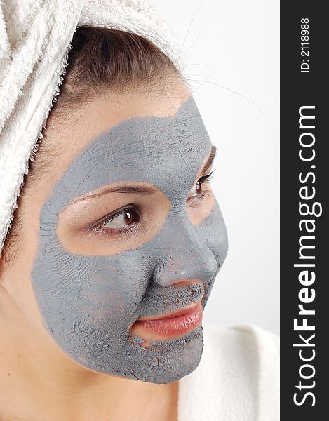 Attractive woman with facial mask. Attractive woman with facial mask